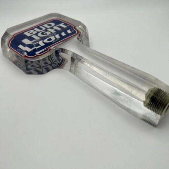 Vintage Bud Light Beer Tap Keg Handle Clear Acrylic - Picture 8 of 12
